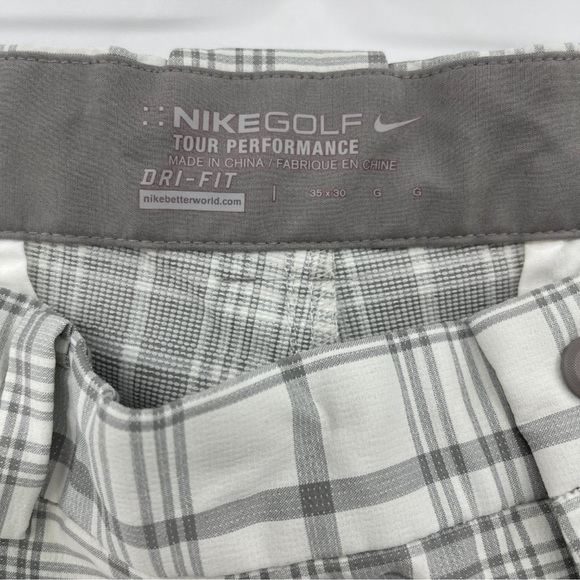 Nike 35x30 Tour Performance Dri-Fit Golf Pants Grey &
White Plaid Trousers - Picture 6 of 6